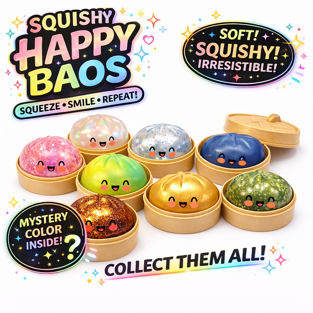 Nicole's Kozy Korner Mystery Rare Bao Buns Squishy, Kawaii Stress Relief Toy