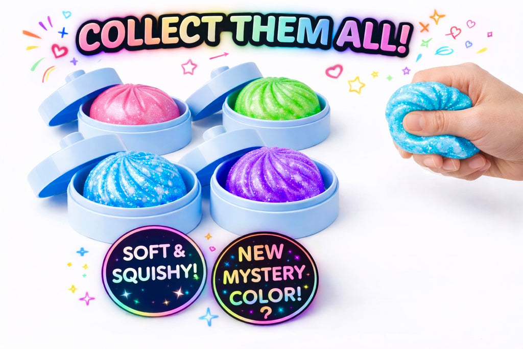 Mystery Glitter Bao Bun Squishy, Kawaii Stress Relief Toy