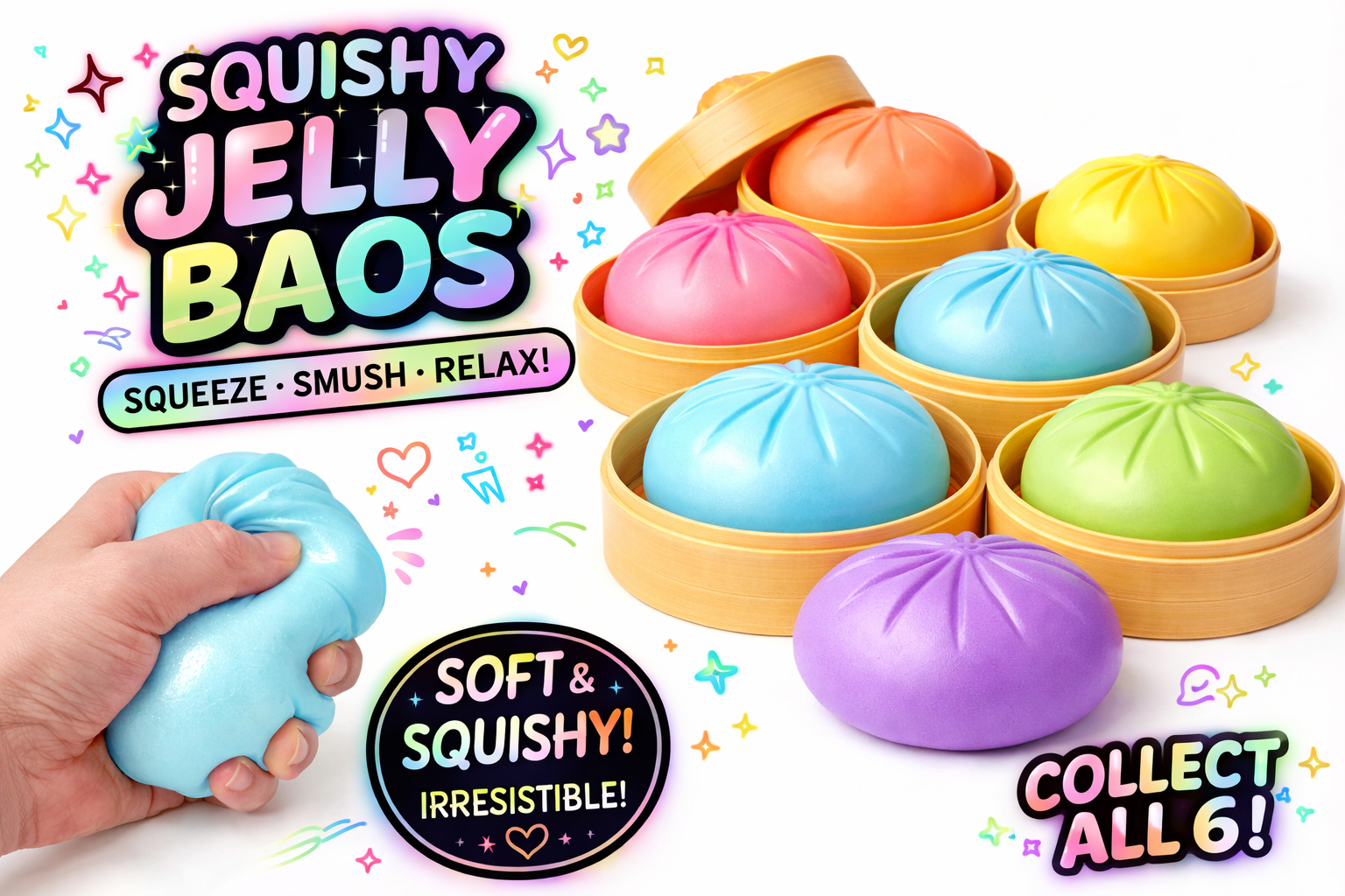 Nicole's Kozy Korner Original Dumpling Squishy, Kawaii Stress Relief Toy
