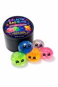Nicole's Kozy Korner Galactic Bao Bun Neon Smiley Squishy, Mystery Kawaii Stress Relief Toy (no steamer, 5 piece)