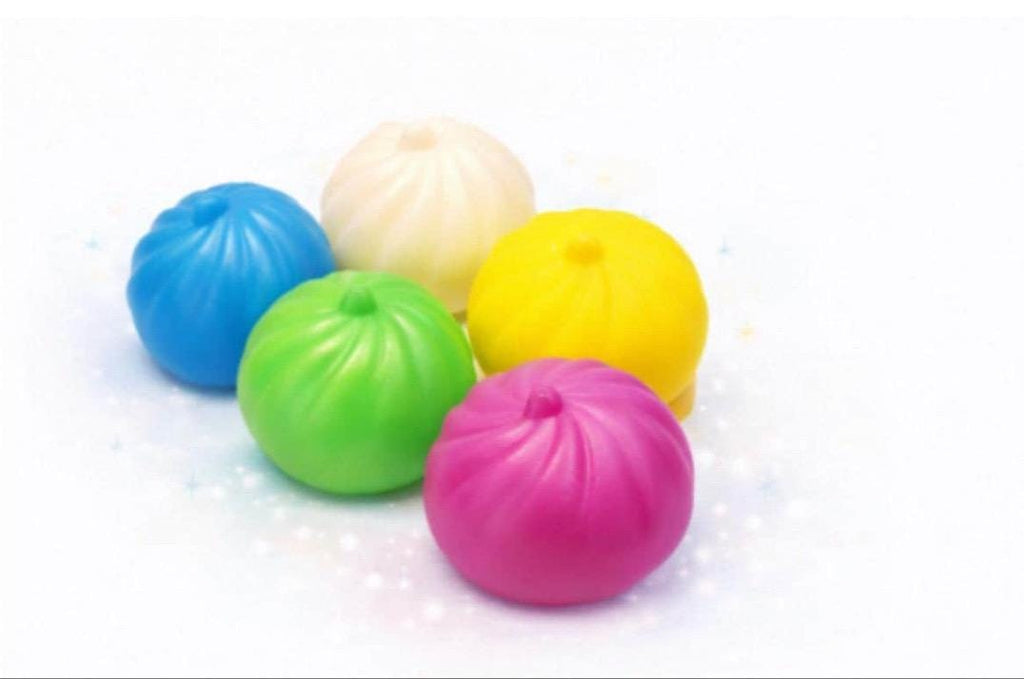 Neon Bao Buns Mini Squishy, Kawaii Stress Relief Dumpling Toy