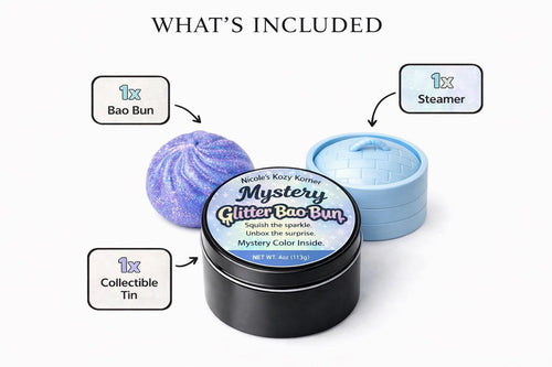 Mystery Glitter Bao Bun Squishy, Kawaii Stress Relief Toy